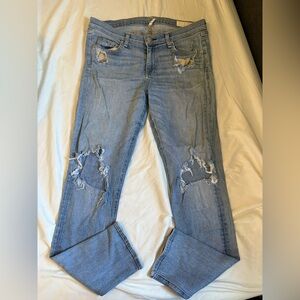 rag & bone Light Blue Distressed skinny Jeans